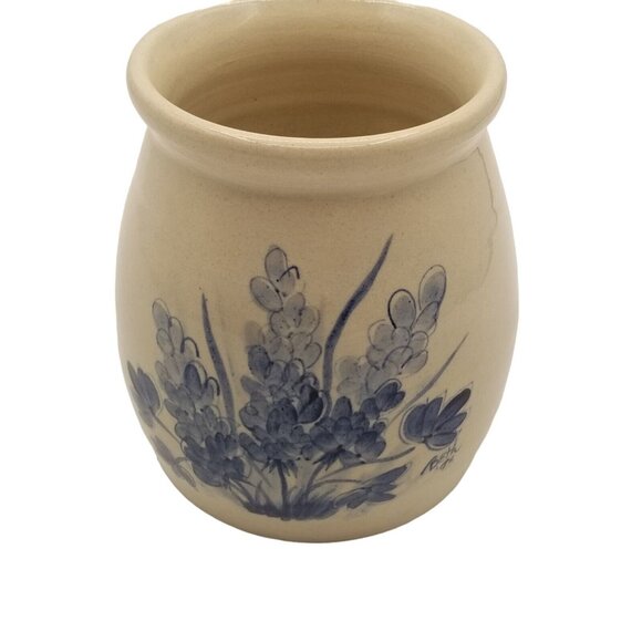 Marshall Pottery Other - Marshall Pottery Signed Kenneth Wingo Pottery Crock Vase Vintage 90s Bluebells